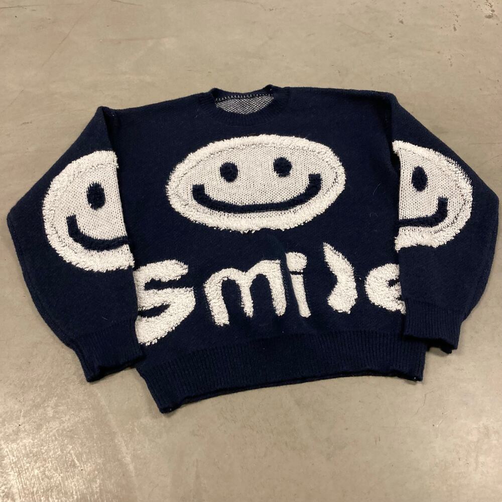 Y2K smiley face sweater